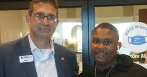 UWDE Intern Nysier Judkins with New Castle County Executive Matt Meyer