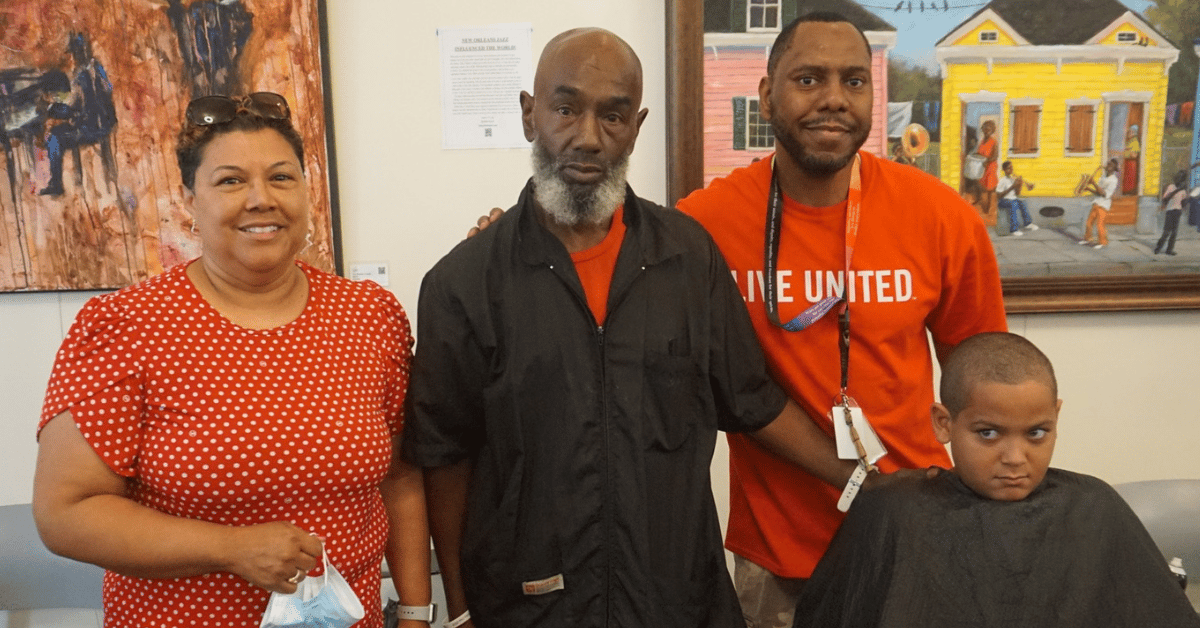 United Way of Delaware - Feel Good Friday - It's Time for Back-to-School United Way of Delaware's Dr. Michelle Taylor and Ken Livingston with BVD Barber Salon owner at Wilmington Public Library