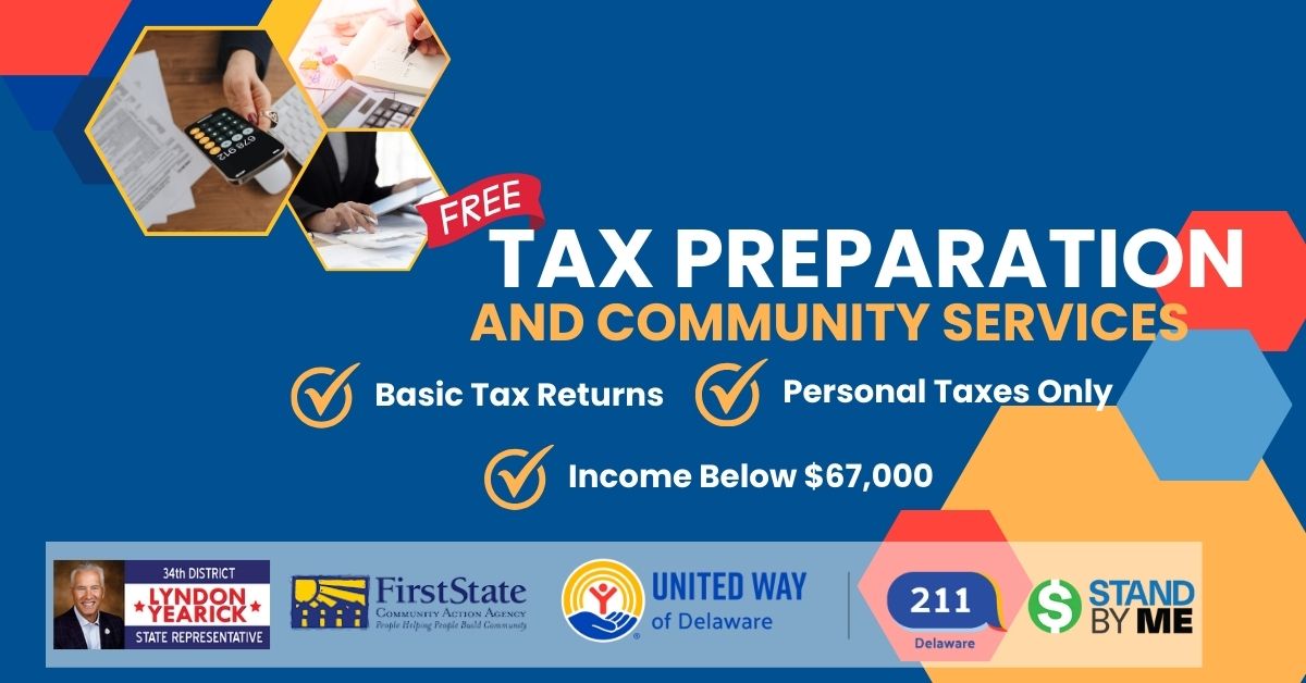 United Way of Delaware and Rep. Lyndon Yearick to hold Free Tax Preparation Events